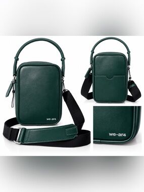 Forest Green Leather Mini Crossbody bag
